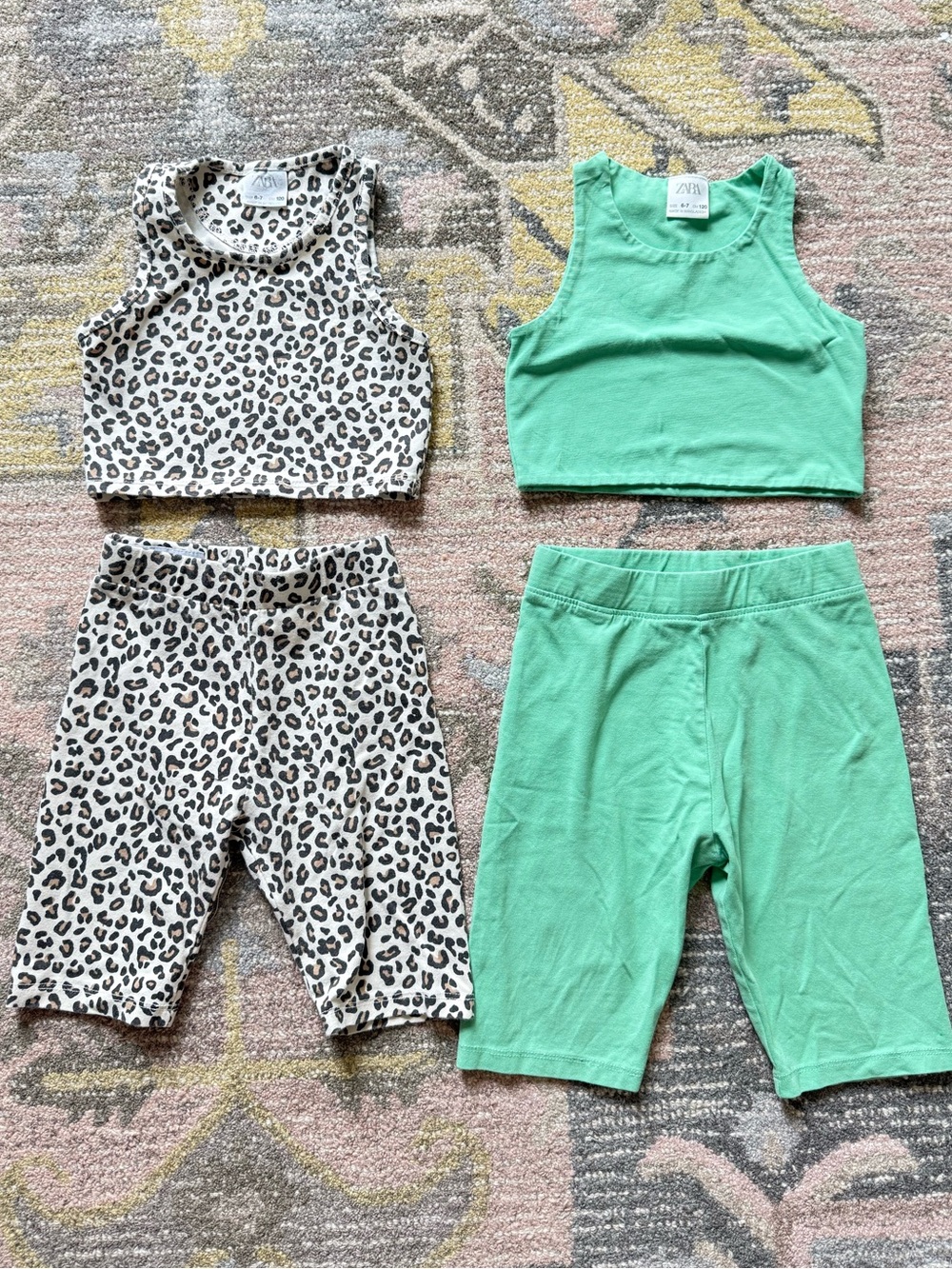Zara Girls Matching Set size 6/7 crop top biker short lot
